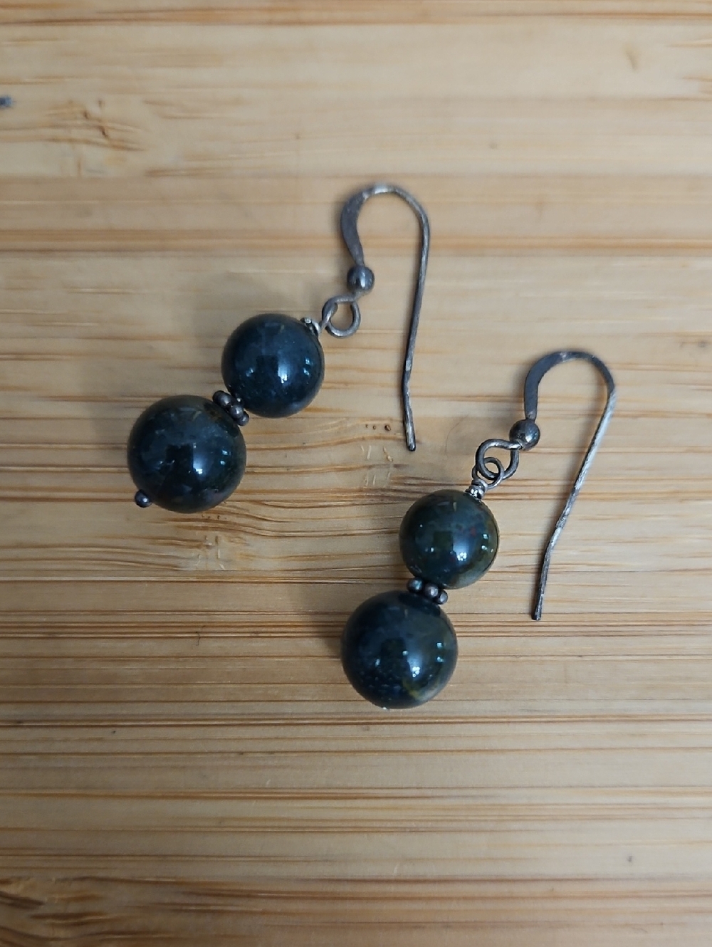 Handcrafted Bloodstone Drop Earrings
